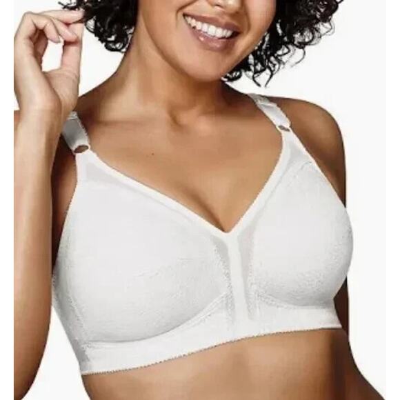Playtex 18 Hour Sensational Support Wireless Side Smoothing Bra 20/27 WHITE 50C - Picture 1 of 7